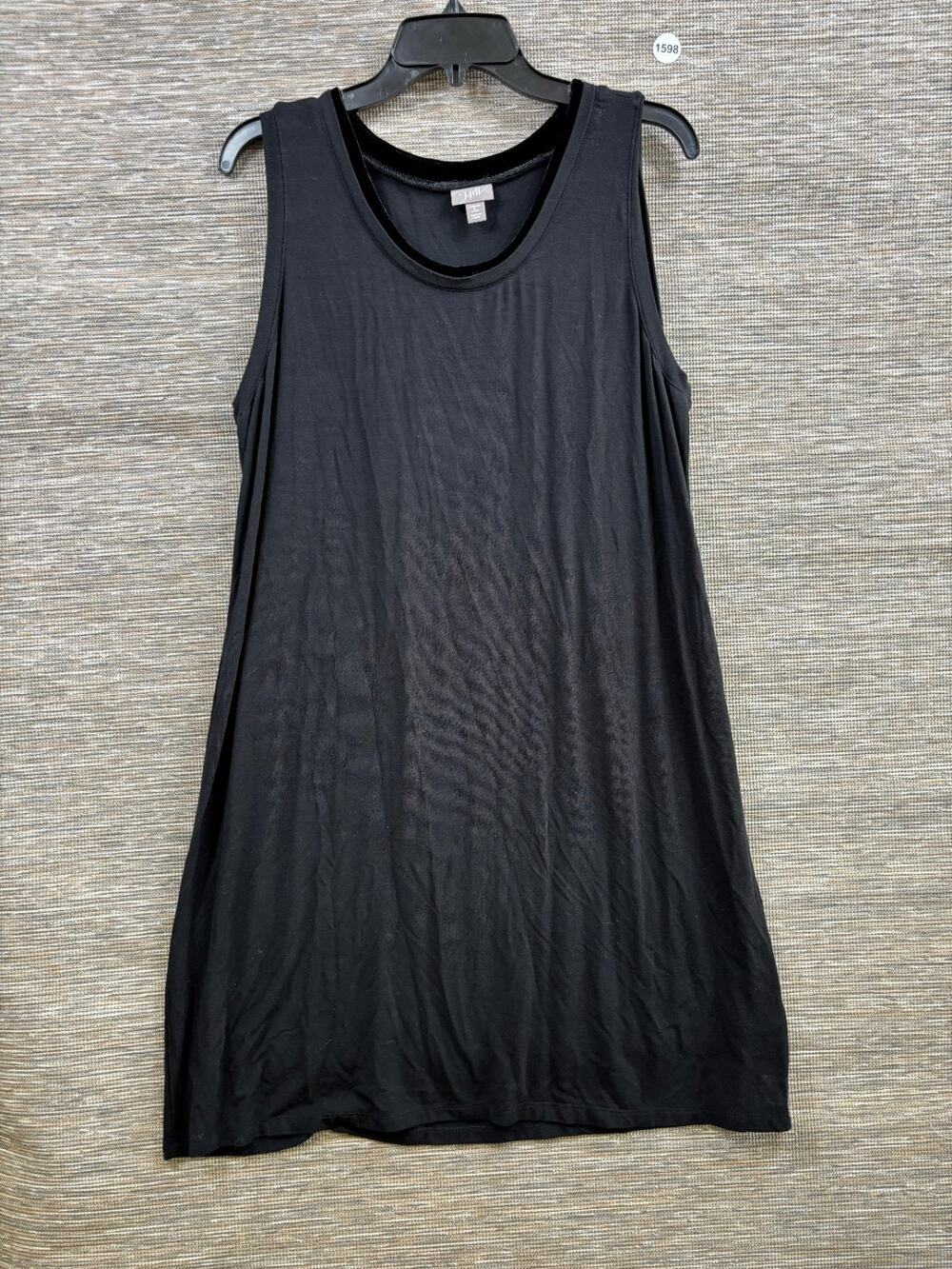 J Jill Modal Blend Tank Top Dress Womens Size L Petite Black Summer Sleeveless